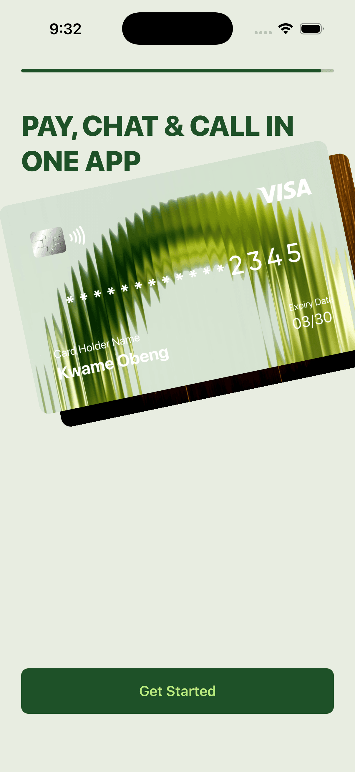 Aza app screen 1